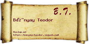 Bányay Teodor névjegykártya